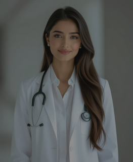 Doctor presenting badge